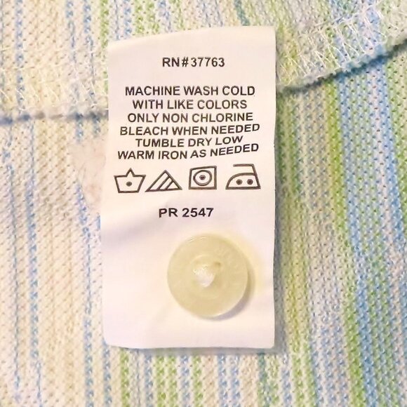 PGA Tour XL Mens Stripe Polo Shirt Light Green & White Jacquard Pattern Golf Top - Picture 4 of 15